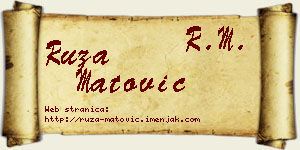 Ruža Matović vizit kartica